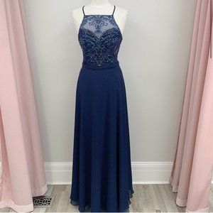 Morilee Style 21506 navy blue bridesmaid / prom dress
